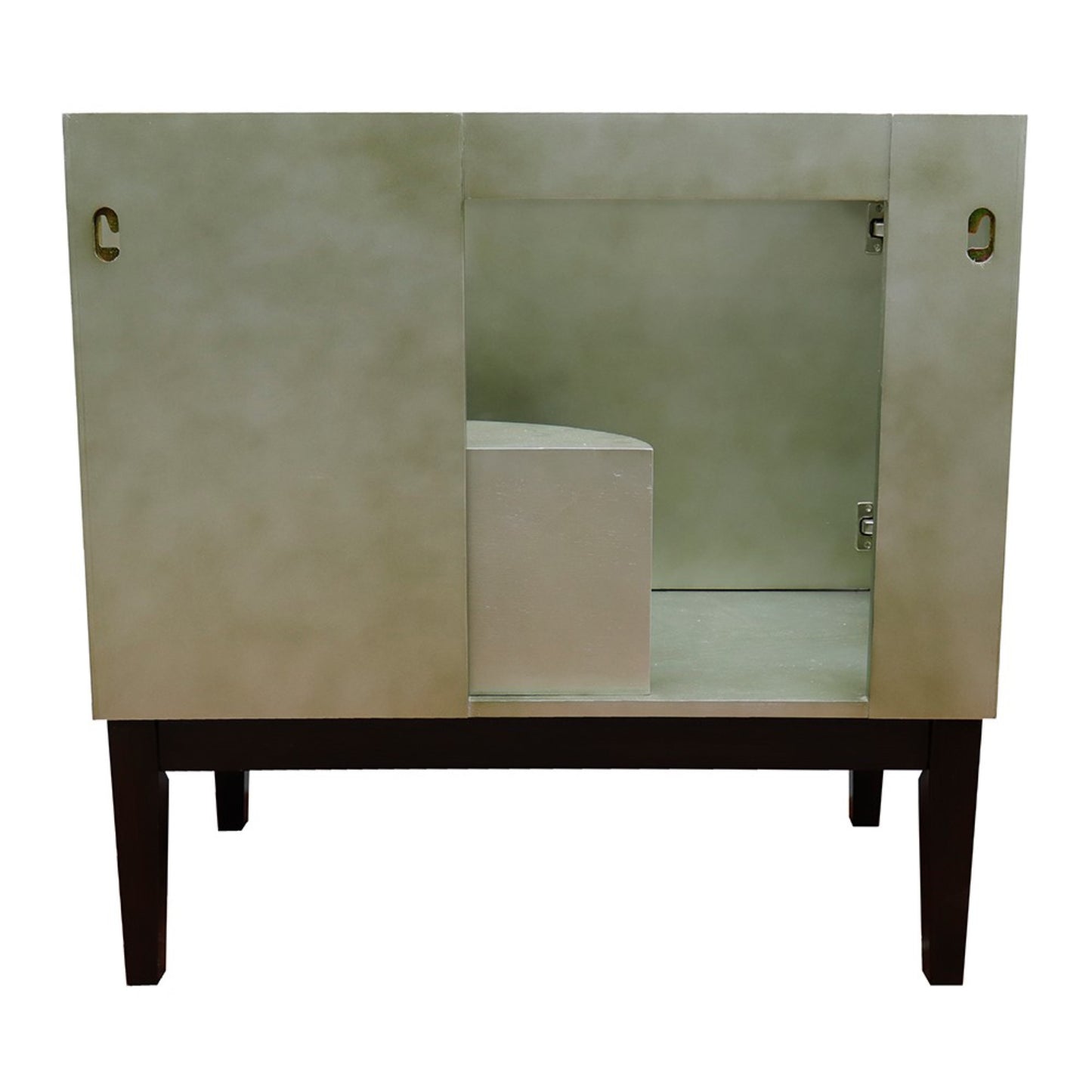 37" Single vanity in Linen Brown finish with Black Galaxy top and oval sink