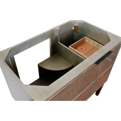 36" Single vanity in Linen Brown finish  cabinet only