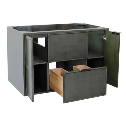36" Single wall mount vanity in Linen Gray finish  cabinet only