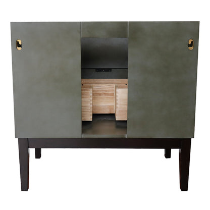 36" Single vanity in Linen Gray finish cabinet only