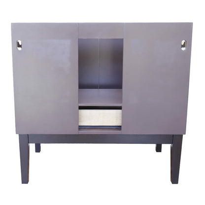 37" Single vanity in Cappuccino finish with Black Galaxy top and oval sink