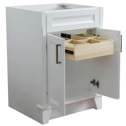 24" Single sink vanity in White finish cabinet only