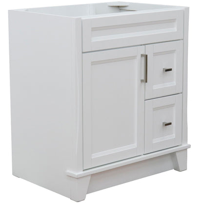 30" Single sink vanity in White finish cabinet only