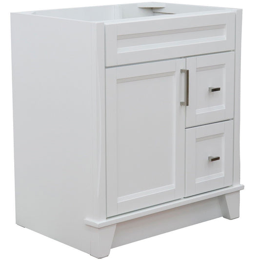 30" Single sink vanity in White finish cabinet only