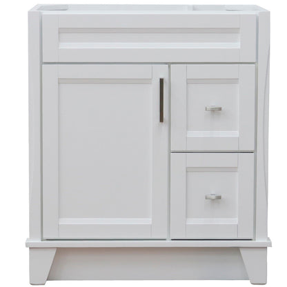 30" Single sink vanity in White finish cabinet only