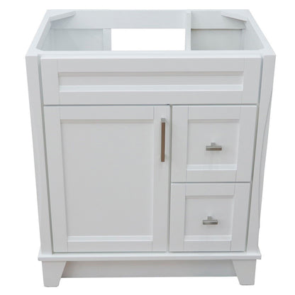 30" Single sink vanity in White finish cabinet only