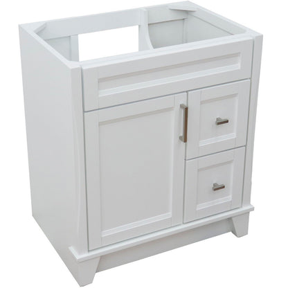 30" Single sink vanity in White finish cabinet only