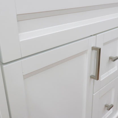 31" Single sink vanity in White finish with Gray granite with round sink