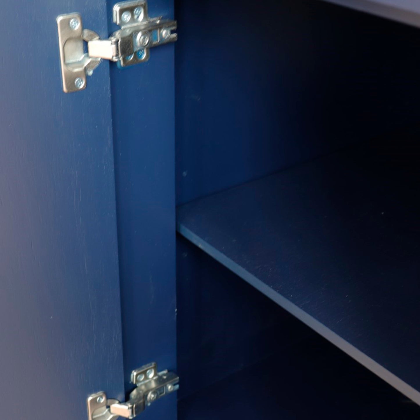 36" Single sink vanity in Blue finish cabinet only Left door