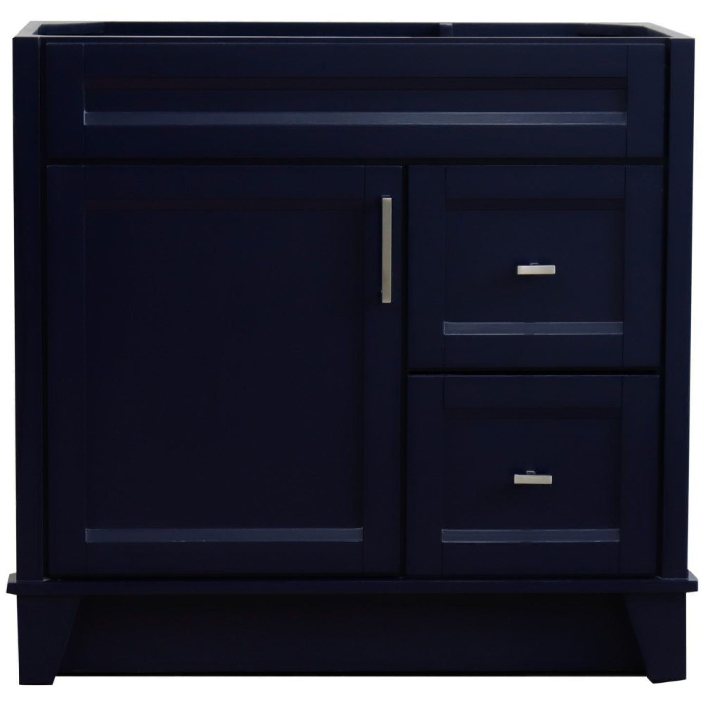 36" Single sink vanity in Blue finish cabinet only Left door
