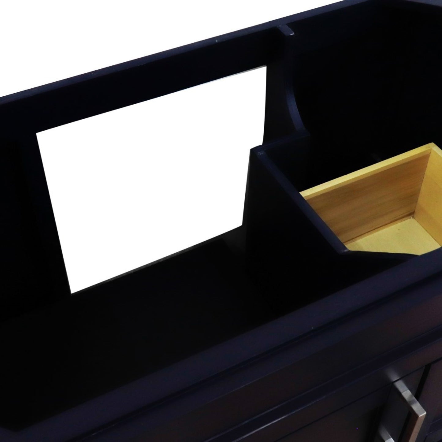 36" Single sink vanity in Blue finish cabinet only Left door