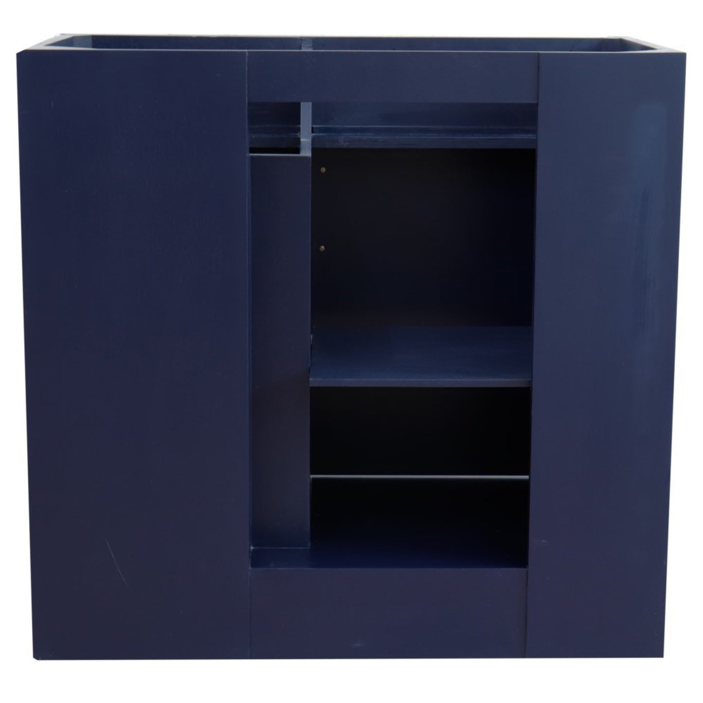36" Single sink vanity in Blue finish cabinet only Left door