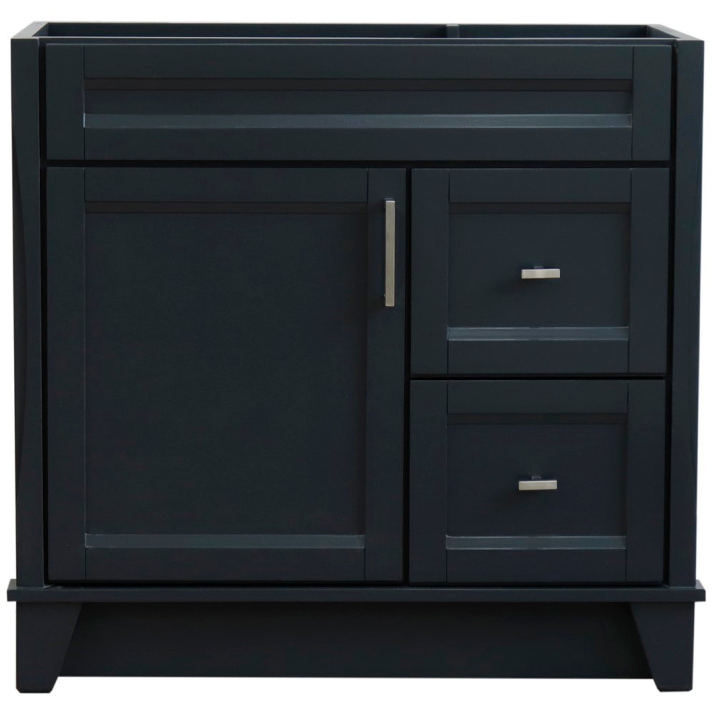 36" Single sink vanity in Dark Gray finish cabinet only Left door