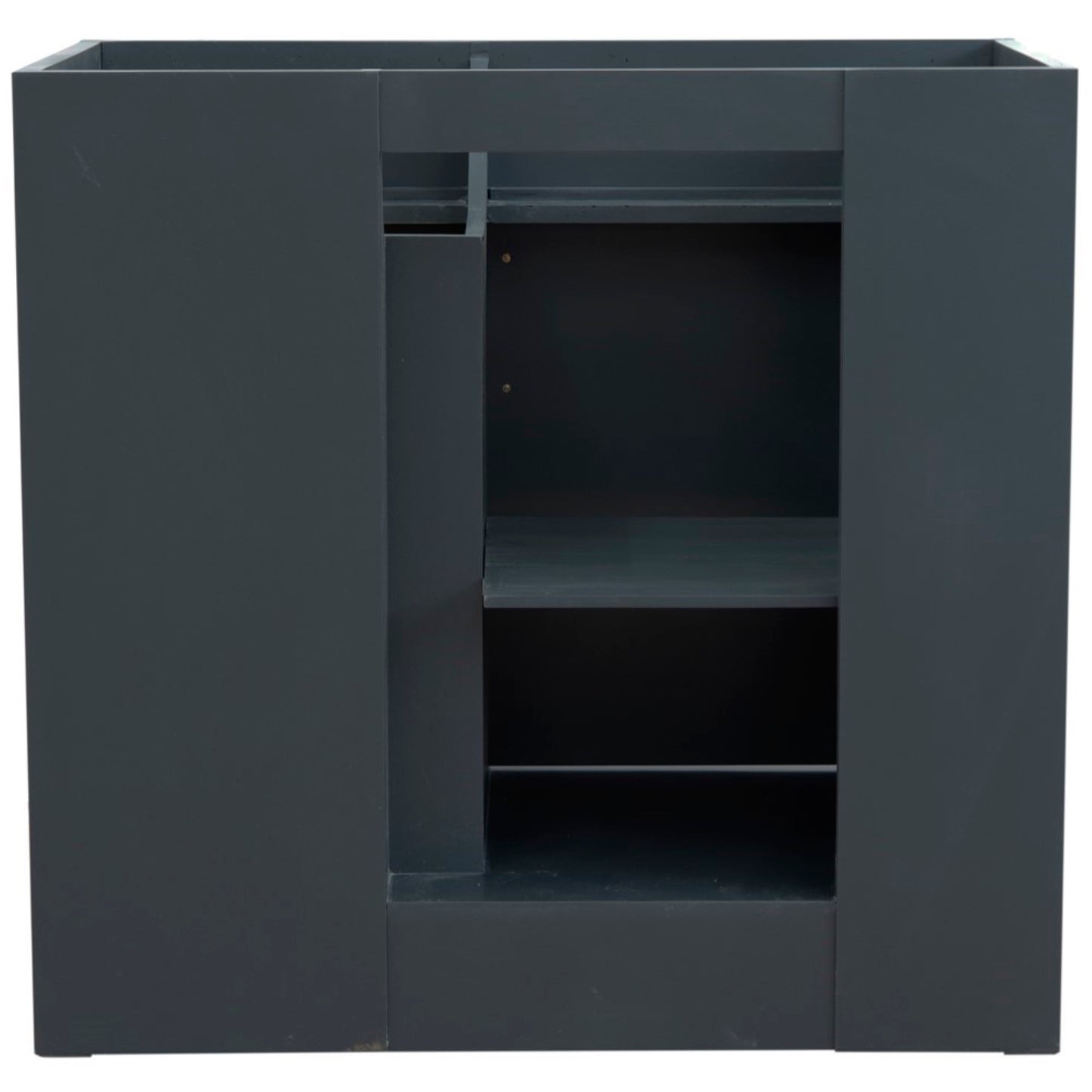 36" Single sink vanity in Dark Gray finish cabinet only Left door