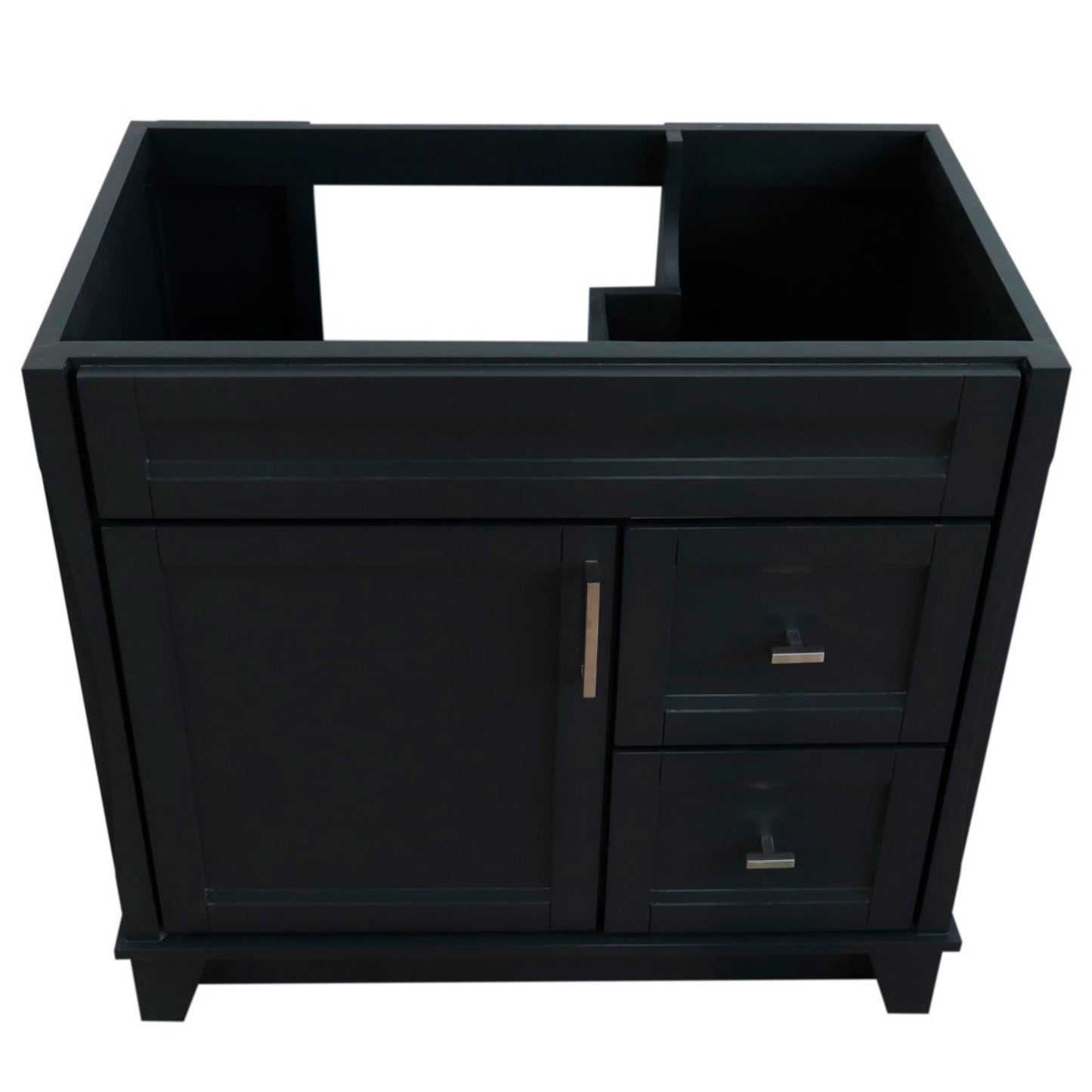 36" Single sink vanity in Dark Gray finish cabinet only Left door