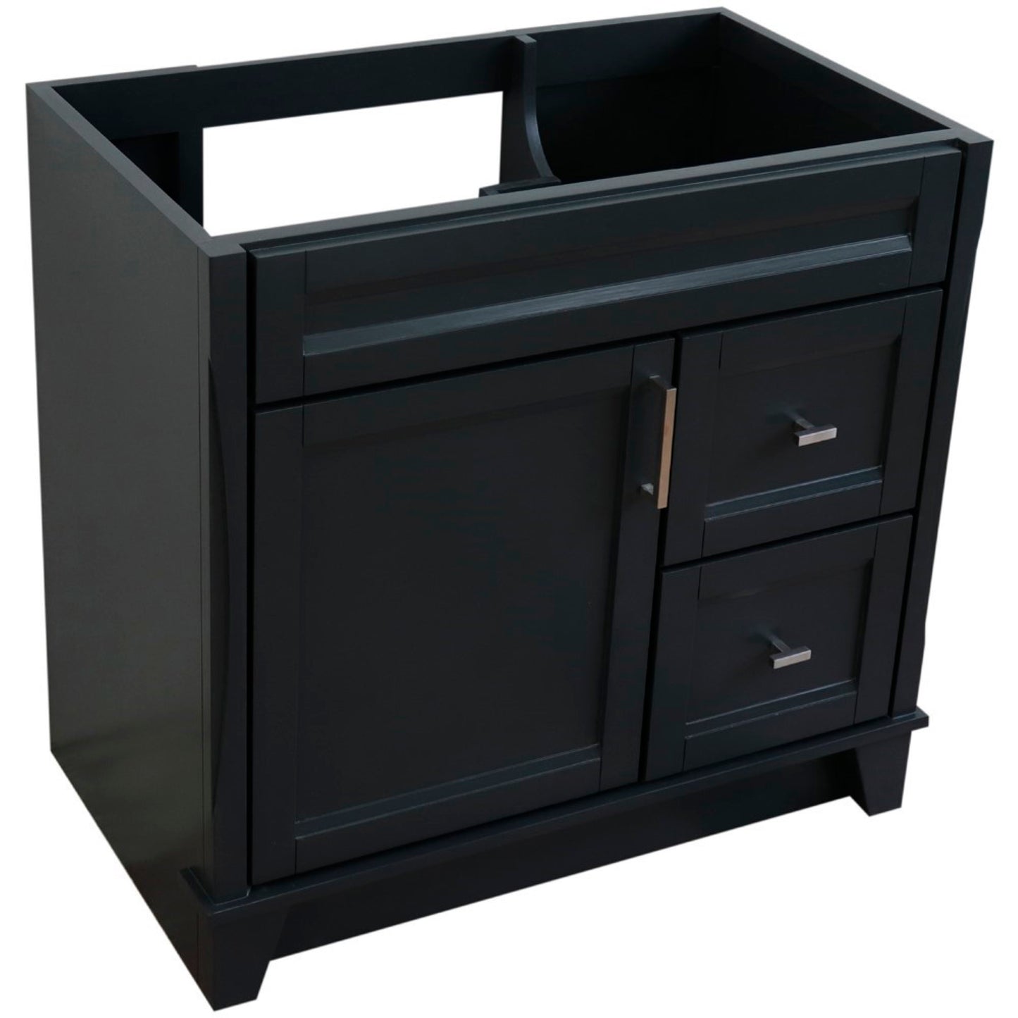 36" Single sink vanity in Dark Gray finish cabinet only Left door