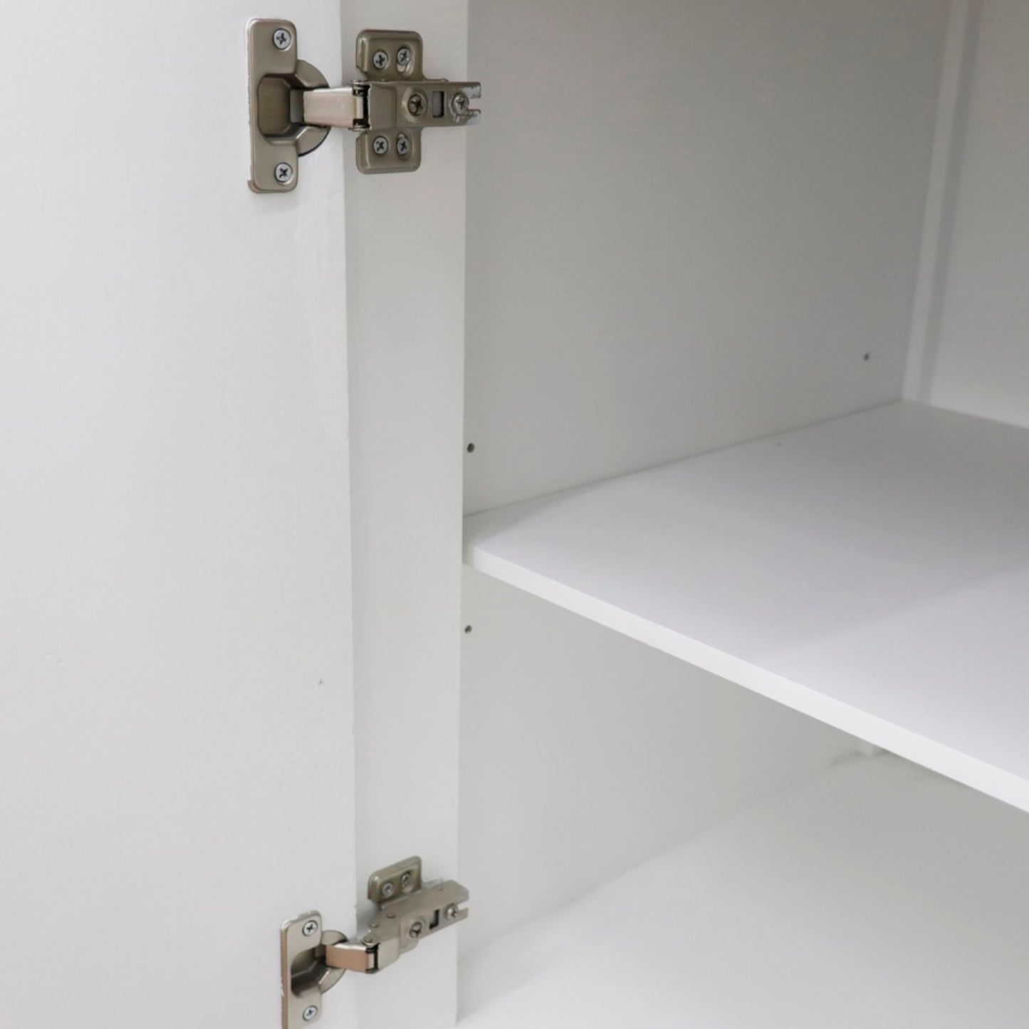 36" Single sink vanity in White finish cabinet only Left door