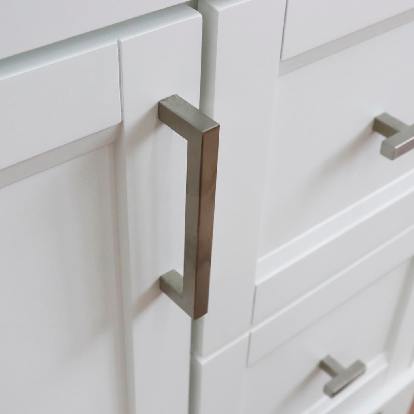 36" Single sink vanity in White finish cabinet only Left door