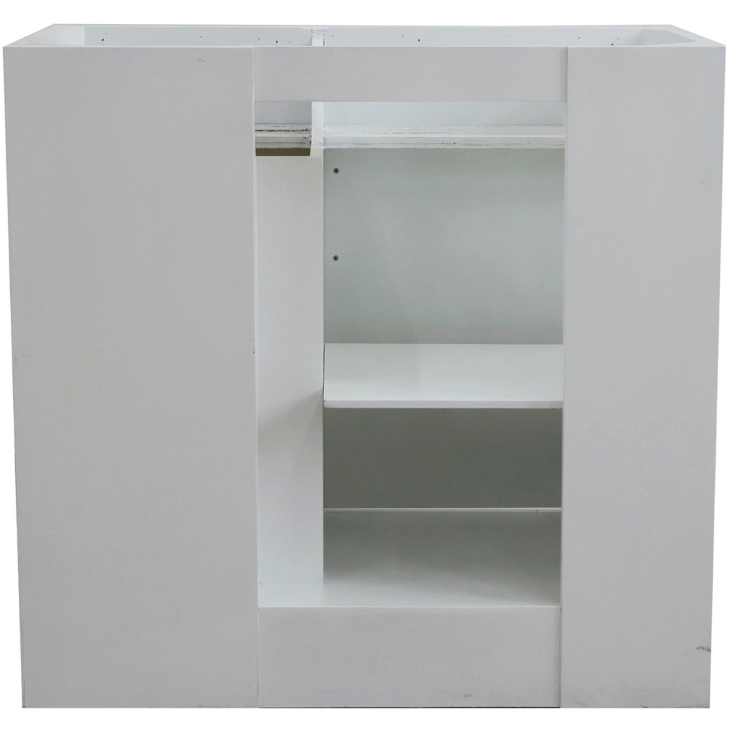 36" Single sink vanity in White finish cabinet only Left door