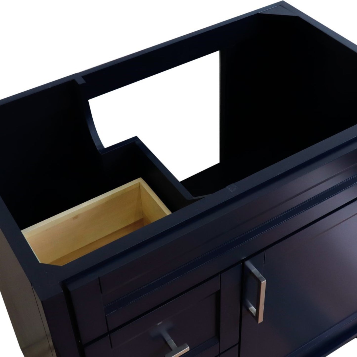 36" Single sink vanity in Blue finish cabinet only Right drawers
