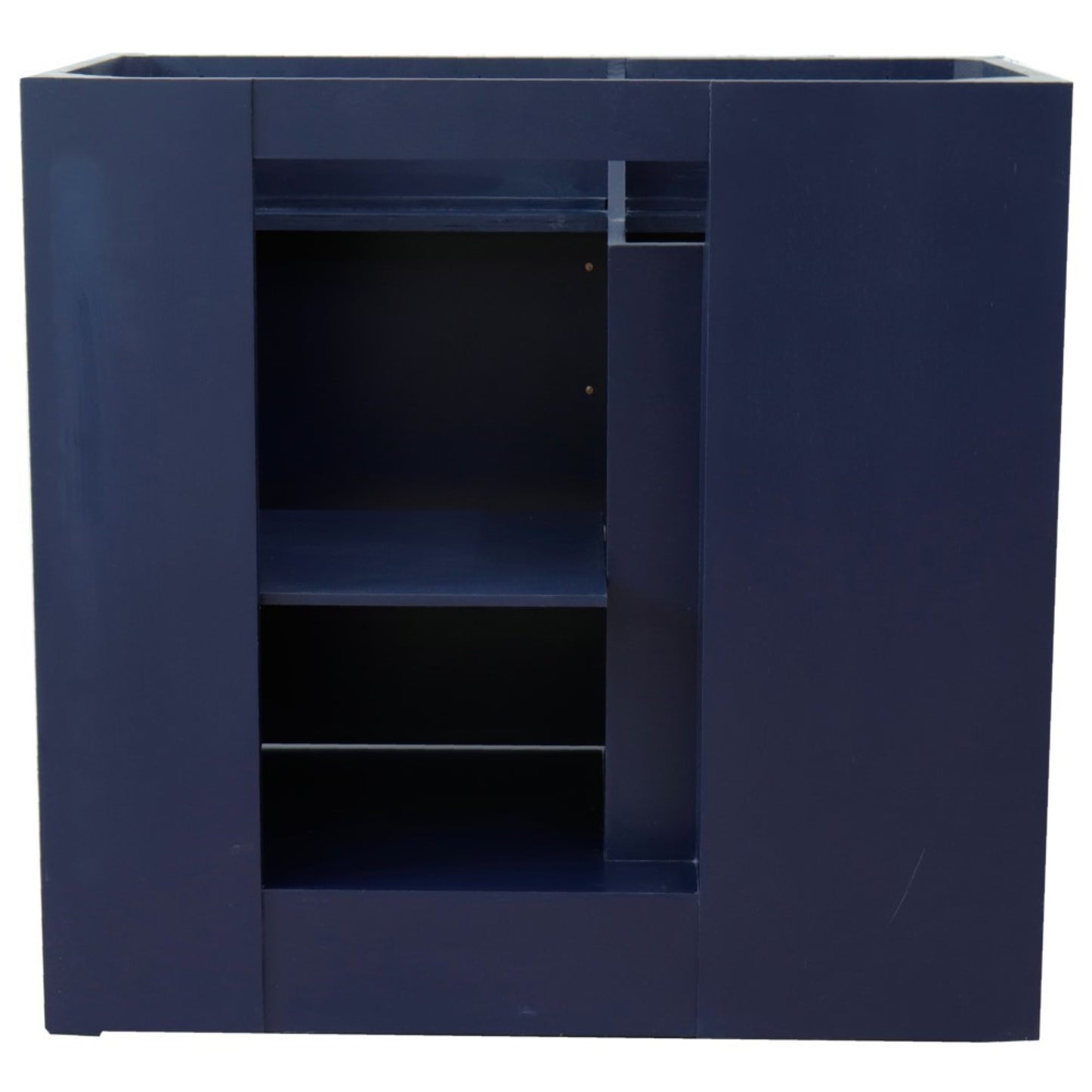 36" Single sink vanity in Blue finish cabinet only Right drawers