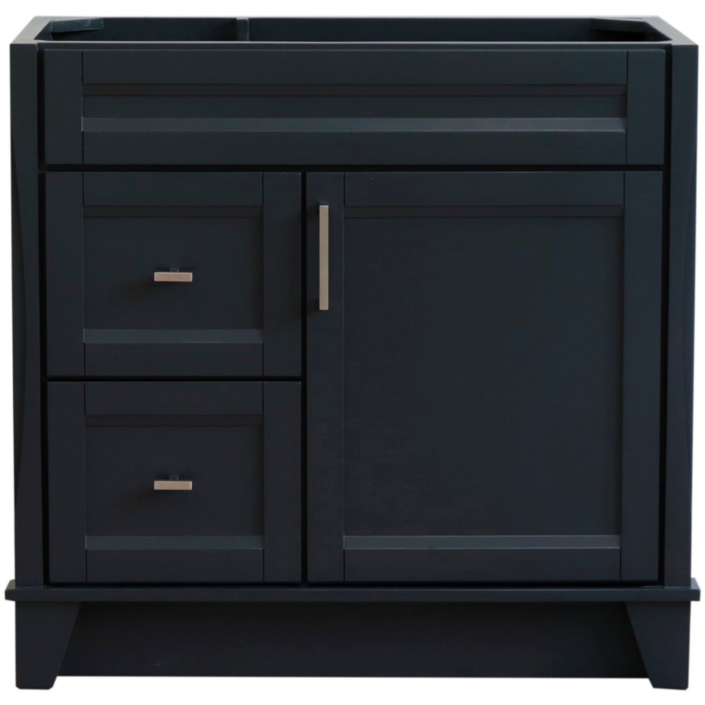 36" Single sink vanity in Dark Gray finish cabinet only Right drawers