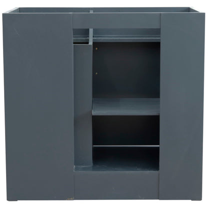 36" Single sink vanity in Dark Gray finish cabinet only Right drawers