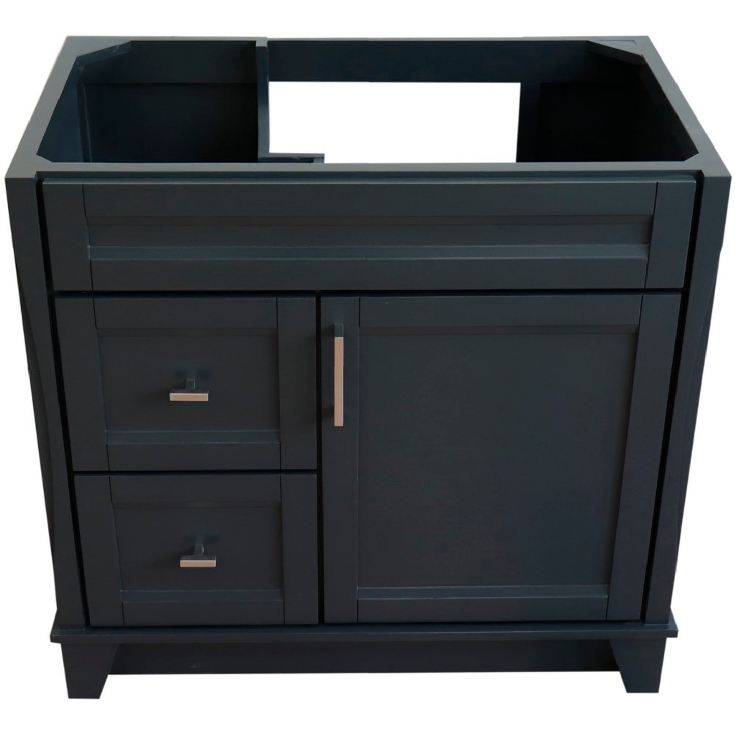 36" Single sink vanity in Dark Gray finish cabinet only Right drawers