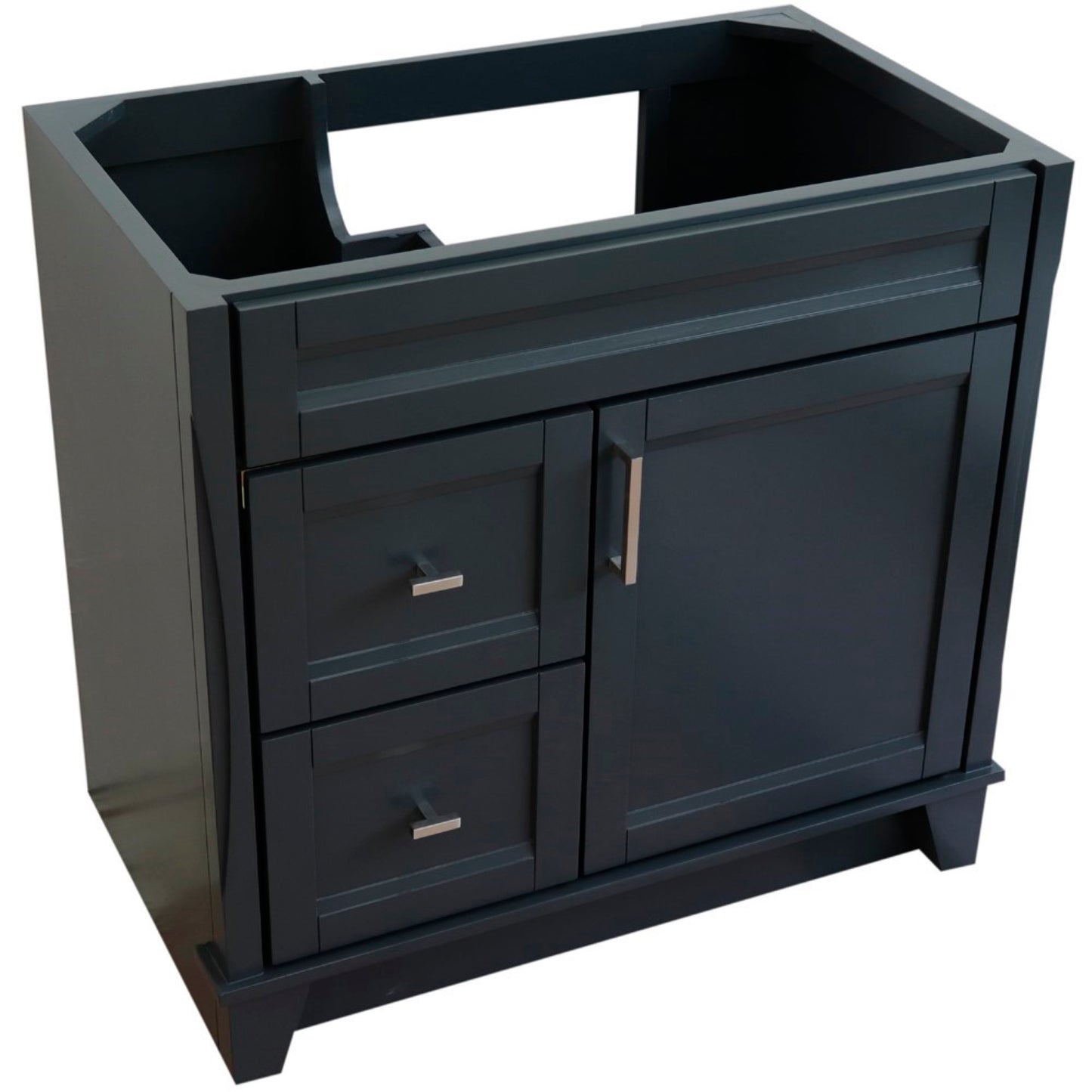 36" Single sink vanity in Dark Gray finish cabinet only Right drawers