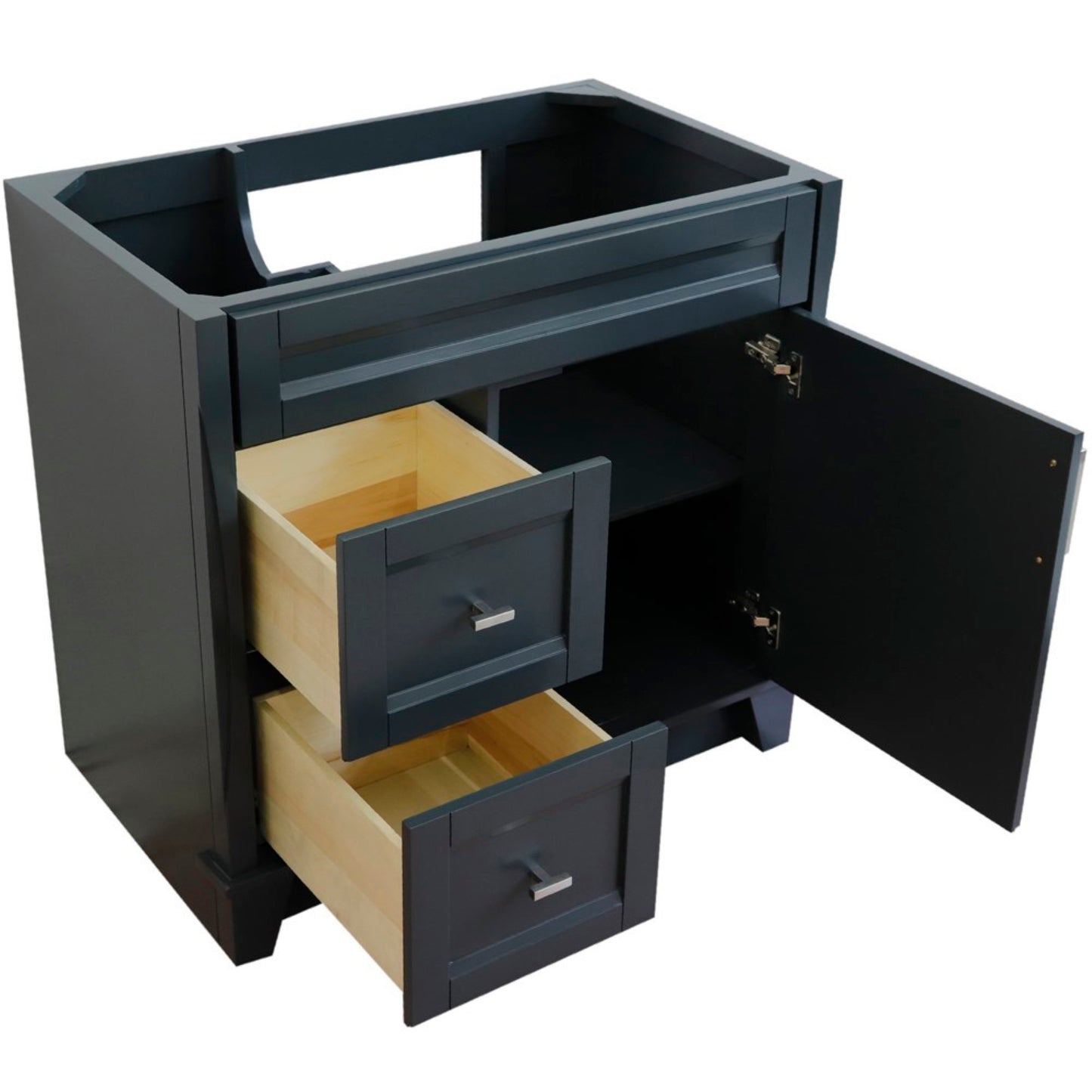 36" Single sink vanity in Dark Gray finish cabinet only Right drawers