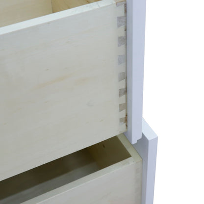 37" Single sink vanity in White finish with Gray granite and CENTER rectangle sink RIGHT drawers