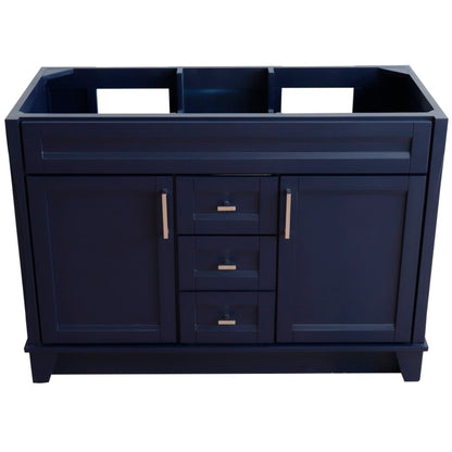 48" Double sink vanity in Blue finish cabinet only