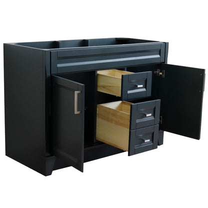 48" Double sink vanity in Dark Gray finish cabinet only