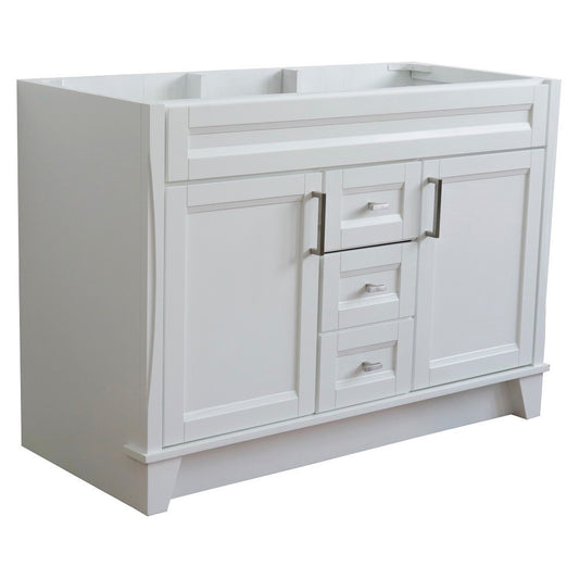 48" Double sink vanity in White finish cabinet only