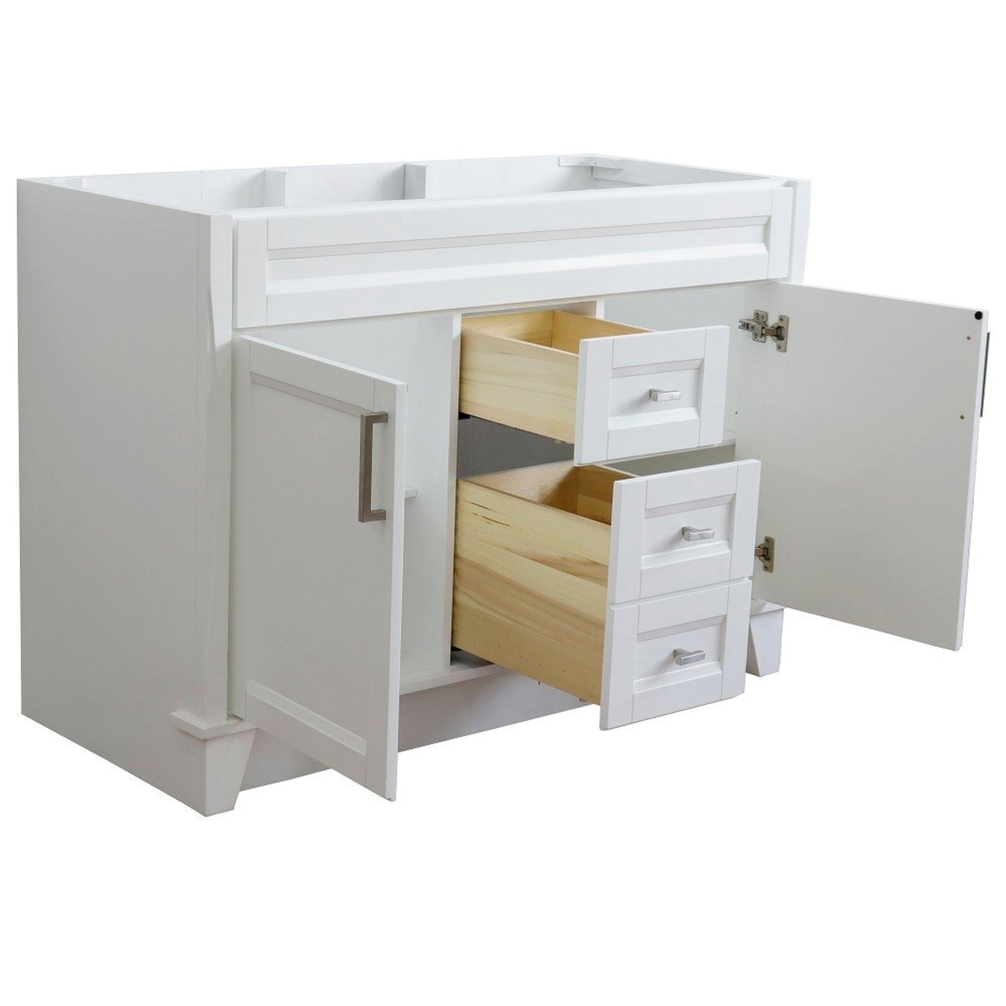 48" Double sink vanity in White finish cabinet only