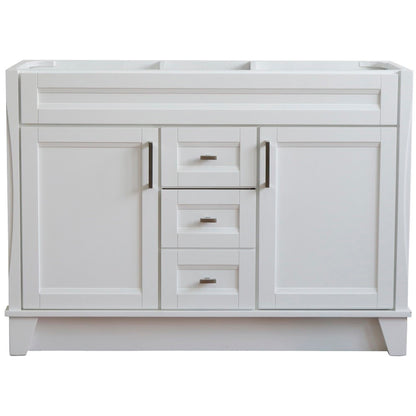 48" Double sink vanity in White finish cabinet only