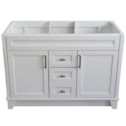 48" Double sink vanity in White finish cabinet only