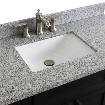 49" Single sink vanity in Dark Gray finish with Gray granite and rectangle sink