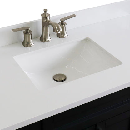 49" Single sink vanity in Dark Gray finish with White engineered stone and rectangle sink