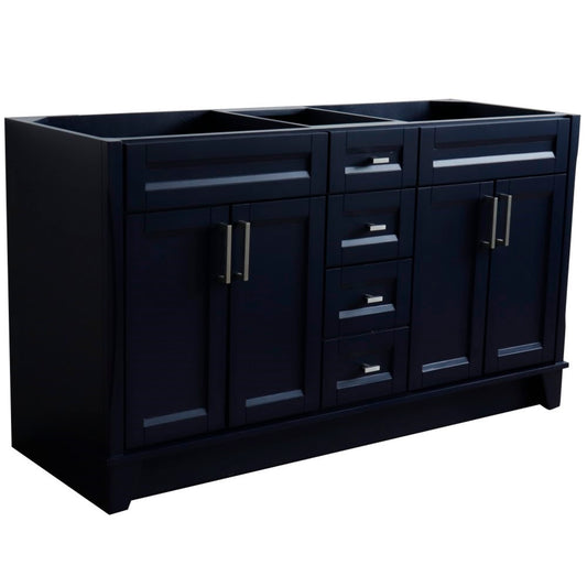 60" Double vanity in Blue finish cabinet only