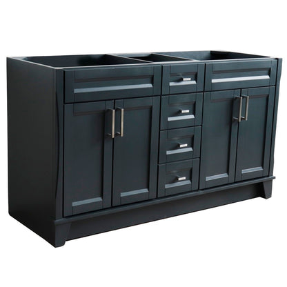 60" Double vanity in Dark Gray finish cabinet only