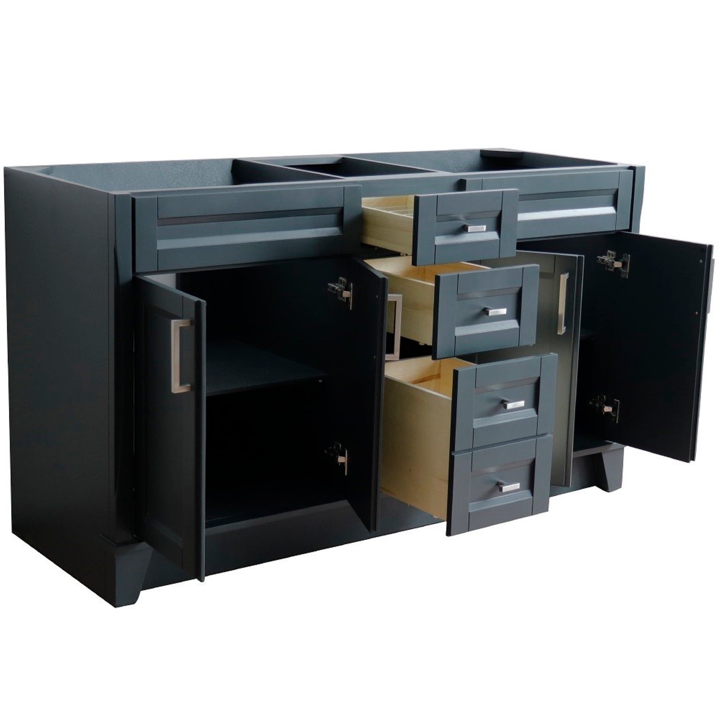 60" Double vanity in Dark Gray finish cabinet only