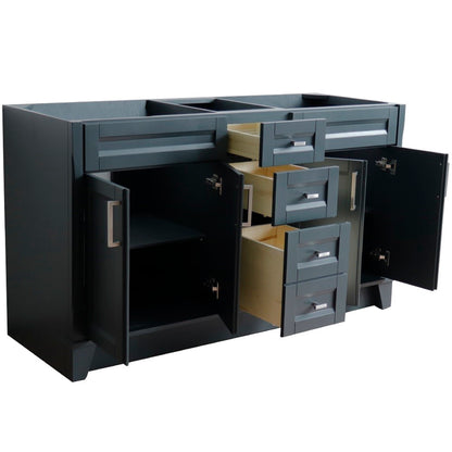 60" Double vanity in Dark Gray finish cabinet only