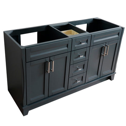 60" Double vanity in Dark Gray finish cabinet only