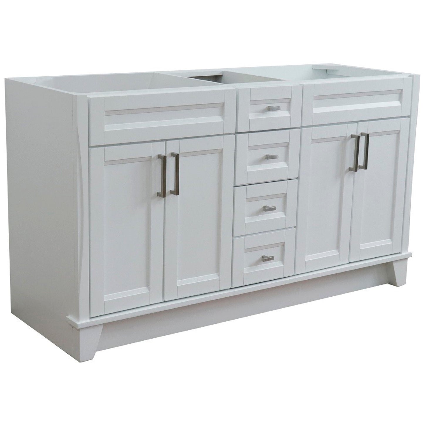 60" Double vanity in White finish cabinet only