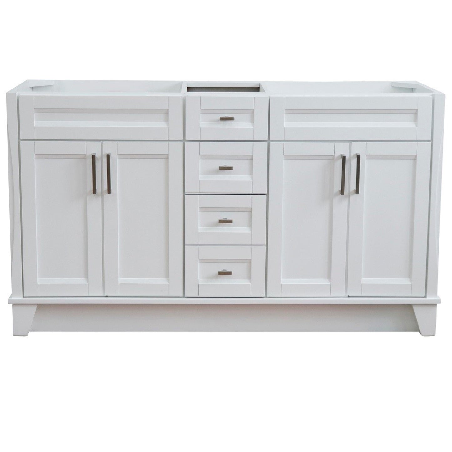 60" Double vanity in White finish cabinet only