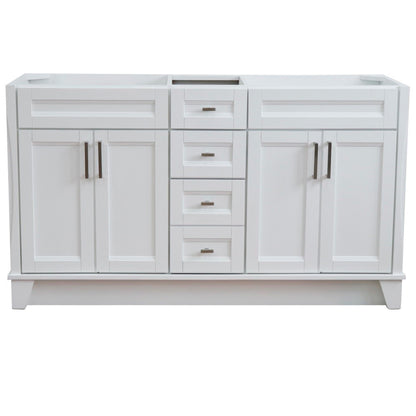 60" Double vanity in White finish cabinet only