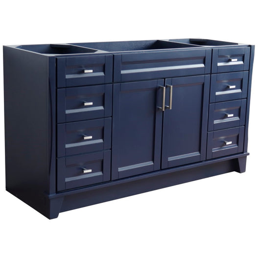 60" Single sink vanity in Blue finish cabinet only