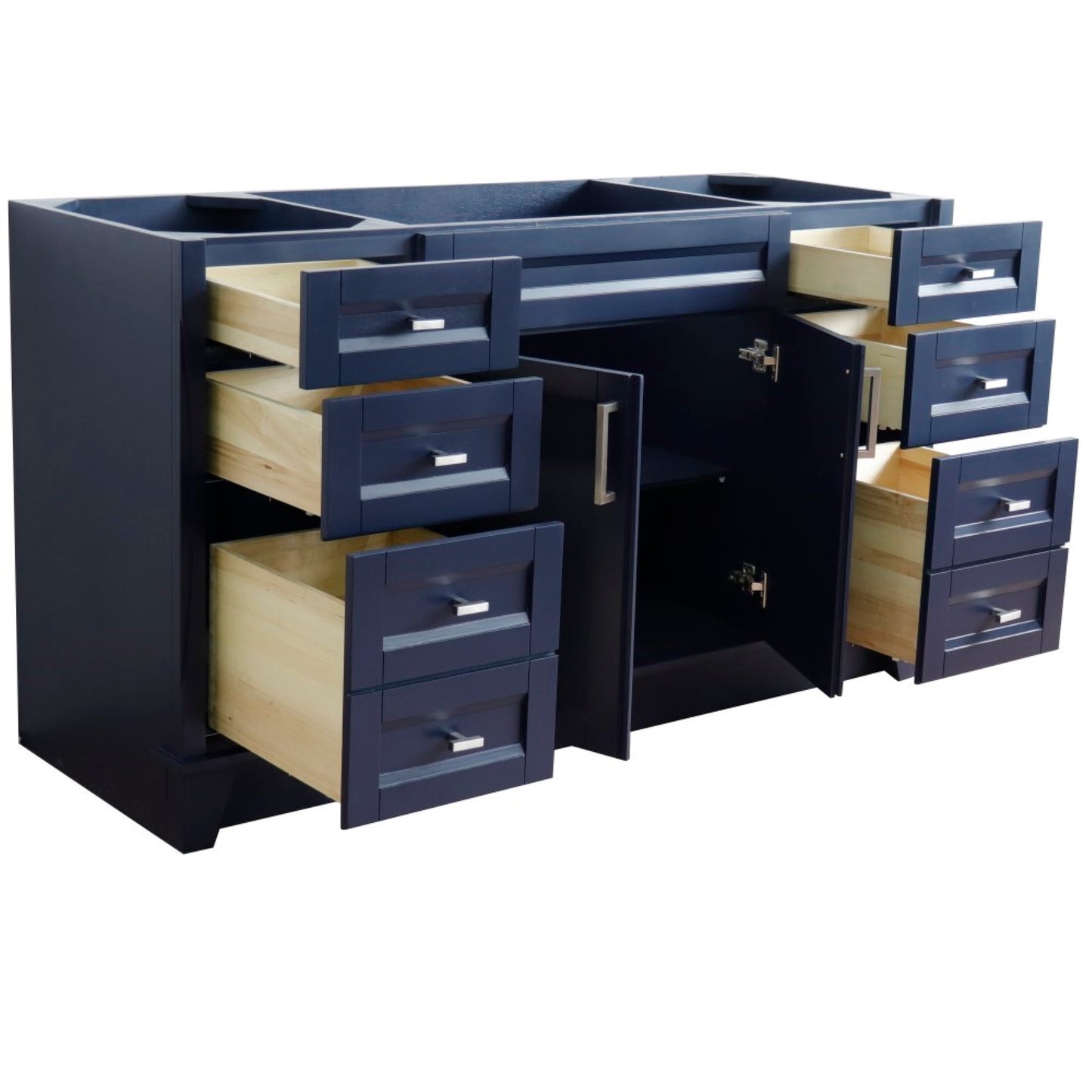 60" Single sink vanity in Blue finish cabinet only