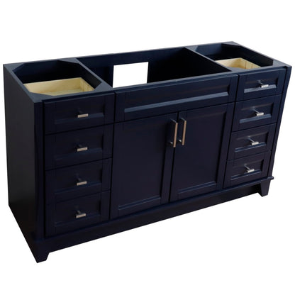 60" Single sink vanity in Blue finish cabinet only